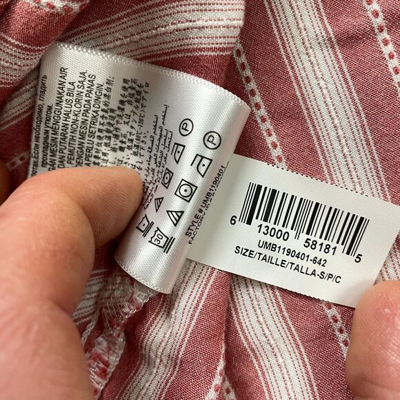 BCBGeneration Blouse Shirt womens Small Red White Striped Rayon Boho Casual Top - Picture 6 of 9